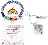 Pet Memorial Gifts, Pet Sympathy Gift, Rainbow Bridge Bracelet for Beloved Dog Cat,8MM Mixed Color Bead 7 Chakra Pet Memorial Bracelet for Women Men Who Loss of Pets, Pet Sympathy Gift