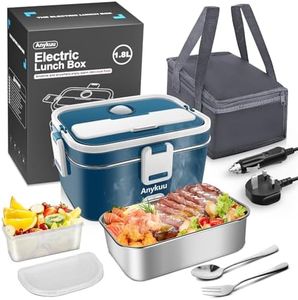 Anykuu Electric Lunch Box 100W 1.8L Large Capacity Heated Lunch Box 12V/24V/220V 3-in-1 Portable Food Heater with Insulated Lunch Bag Spoon and Fork Suitable for Car Truck Office Home