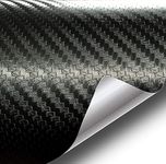 ERATO™ 3D Black Carbon Fiber Vinyl Wraps Car DIY Wrap Vinyl Roll Film Self-Adhesive Twill Weave Sheet Sticker (Vinyl 3D Black Carbon, 18 x 50 Inch)