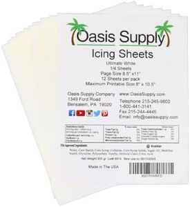 Oasis Supply, Ultra Flexible Icing Sheets, White, Paper 8.5" x 11", 12 count