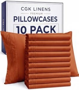 King Pillow Cases Set of 10 - Ultra Soft Hotel Quality Pillowcase Covers - Comfy & Wrinkle Free - Shrink, Stain & Fade Resistant - Soft, Machine Washable Pillow Protectors - 10 Piece Set - Terracotta