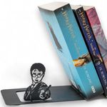 Wizard Metal Bookend Unique, Cute, and Geeky Decor for Office, Home - Heavy Duty, Non-Slip, Minimalist Bookends for Shelves