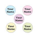 60 Personalized Waterproof Labels for Clothing Dots (Chalk Palette Theme) - No-Sew - Laundry Safe - Stick-on