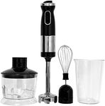 Healthy Choice Stick Hand Blender - 700W Powerful 3-in-1 Electric Hand Blender - Ideal for Blending, Mincing, Chopping, Whipping, Pureeing, Frothing - Handheld Mixer - Black