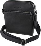 Coach Mens Houston Flight Pebbled Leather Shoulder Bag Black Small