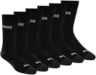 PUMA Men's Men's 6 Pack Crew Socks, Black/Gray, 10 13 US