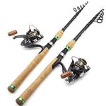 1.8M-2.7M Carbon Fiber Telescopic Fishing Rod Reel Set, Cork Handle Bait Trout Spinning Rod Reel Combo, Portable Super Hard Long-range Trout Rod, Spinning Combo ZYDYG (Size : 2.4m)