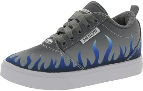 HEELYS Pro 20 Prints Skate Shoes for Kids (Little Kid/Big Kid/Adult) - Low-Profile Wheels with ABEC Bearings Gray/Blue Men's 7 M