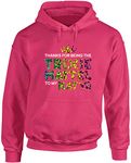 Hippowarehouse Thanks for Being The Trixie Mattel to My Katya Unisex Hoodie Hooded top (Specific Size Guide in Description) Fuchsia Pink