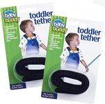 Baby Buddy Toddler Tether, Child Safety Leash, Toddler Travel Essential, Child and Baby Tether Strap for Walking, Safety Walking Guide for Children and Parents, Black, 2 Count