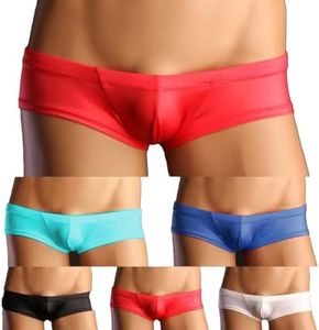 Faringoto Men Boxers Panties Micro Bikini,Thong Ultra Low Rise Briefs,Pouch Boxer Underwear Comfy Breathable Underpants, 6 Colors, Small