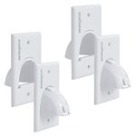 ECHOGEAR White in Wall Cable Hider - 2 Pack Single Gang Pass Through Pair with Drywall Brackets Included - Manage 8 Low Voltage Cords Behind The Wall - Quick Install with Wall Template