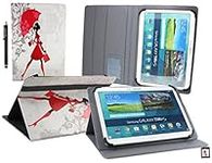 Emartbuy® Logicom L-IXIR Tab 1041 10.1 Inch Tablet Universal Range (10-11 Inch) Elegant Lady Multi Angle Executive Folio Wallet Case Cover With Card Slots + Stylus