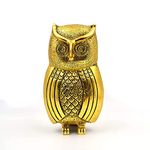 Amazon Brand - Umi Metal Owl Decorative Statue Showpiece for Money Wisdom, Handmade Sculpture, Feng Shui Bird, Figurine, Uses for Living Room, Garden, Office Desk, Gold, 6.5 Inches Height