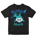 Heybroh Kids T-Shirt Birthday Shark Doo Doo Doo 100% Cotton Boy's Girl's Regular Fit Unisex T-Shirt (Black; 11-12 Years)