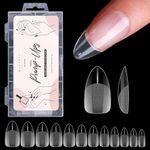 Makartt Medium Almond Nail Tips, 120Pcs Acrylic Nails Pre Shaped Full Cover Press on Nails No Filed Stronger Adhesion Fake Nails for Gel Nails Soak Off Nail Extension Nail Art DIY Salon, 12 Sizes