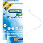 Dental Floss for Braces, Super Floss Pre-Cut Strands,60 Count, Pack of 2