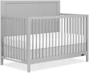 Dream On Me Dillian 5-in-1 Convertible Crib in Pebble Grey, JPMA & Greenguard Gold Certified, Crafted with New Zealand Pinewood