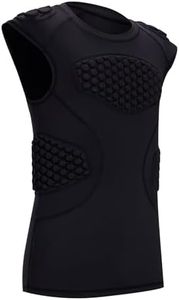 DEVOROPA Youth Boys Football Baseball Padded Shirt Sleeveless Compression Undershirt Chest Protector Rib Heart Softball Black XL