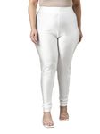 GO COLORS Women's Slim Fit White Leggings L