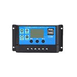 30A Intelligent LCD Solar Controller, Solar Panel USB Port Solar Panel Battery Intelligent Regulator, Multi-Function Adjustable LCD Display Street Light Controller