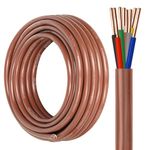 YDDECW Thermostat Wire - 18/8 10FT Solid Copper 18AWG 8 Conductor Power Circuit Cable for Heating & air Conditioning Equipment, doorbells and Other Indoor/Outdoor Low Voltage Applications Use