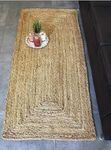 LEAZZOTE Jute, Braided Reversible Hand Woven Rectangular Rug/Carpet/Mat, for Living & Bedroom (2x8 feet/Runner, rugoo2)