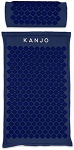 FSA HSA Eligible Kanjo Premium Acupressure Mat and Pillow Set for Back Pain Relief & Neck Pain Relief, with Memory Foam Pillow, Includes Carry Bag, Navy