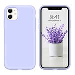 DUEDUE for iPhone 11 Case Liquid Silicone Slim Cover with Microfiber Lining Shockproof Protective Phone Case for iPhone 11 6.1 inch Light Purple