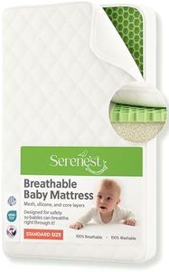 Serenest Breathable Baby Crib Mattress & Toddler Bed – Fully Washable | Patented 5” NestAir Core with HexCloud Gel Technology | Waterproof Side | Safe Sleep for Infants | Non-Toxic | Standard Size