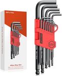 GETLITOOL 13PCS Allen Key Set, Cr-V Metric Long Arm Allen Wrench Set 1.27-10mm, Ball End L-Key Hex Key with Size-Marked for Bicycle Repair, Furniture Assembly, Appliance Maintenance