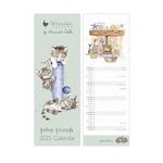 Wrendale Designs by Hannah Dale - Feline Friends - 2025 Slim Calendar -147mm by 420mm