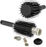 BeBesta Travel Hair Brush Secret Hidden Diversion Safe,Real Hair Brush Comb for Valuables, Perfect for Mother's Day, Father's Day, Christmas (Black Small)