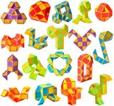 Ganowo 18 Pack Fidget Snake Cube Mini Twist PuzzleToys for Kids Teens Stocking Stuffer, Birthday Party Favors, Goodie Bags Fillers (Yellow)