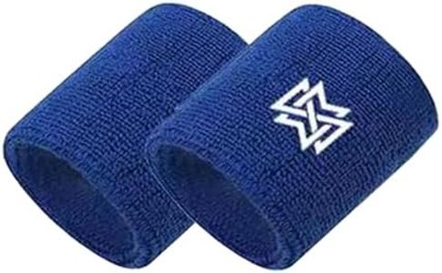 Maxwill Sweatbands Sports Wristband for Men & Women - Moisture Wicking Athletic Cotton Sweatband for Tennis, Basketball, Running, Gym, Working Out (Blue)