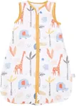 CHILDLIKE BEHAVIOR Baby Sleep Sack 1.0 TOG Wearable Blanket - Animal and Flower Print - Soft and Cozy Sleep Sack 6-12 months - Lightweight and Comfortable Swaddle - Unisex 26"x12"