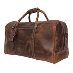 Leather Duffle Bag for Men - Holdall Airplane Underseat Travel Duffel Overnight Bag by Rustic Town