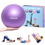 Cikyner Soft Pilates Ball, Small Exercise Ball 23-25cm Mini Gym Ball with Inflatable Straw, Suitable for Pilates, Yoga, Full body Training, Physical Therapy and Balance improving at Home, Gym & Office