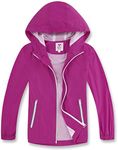 M2C Girls Lightweight Windproof Coat Hooded Water Resistant Jacket 4-5 Yrs Hot Pink