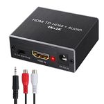 LiNKFOR HDMI Audio Extractor Converter/HDMI to Optical TOSLINK SPDIF with 3.5 mm Stereo Splitter Adapter/HDMI 1.4 Version Support 4K x 2K 3D