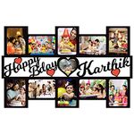 GiftsWale Happy Birthday Your Images & Names Customized Wall Collage Photo Frame|Personalized With Pictures & Texts|Best Gift For Kids, Husband, Wife, Friend, Mom & Dad (Wood, Multicolor, Pack of 1)