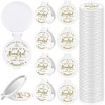 Gulfmew 36 Pcs 2.76 Inch Inspirational Compact Mirror Bulk Round Makeup Glass Mirror Personal Purse Pocket Mini Mirror Gifts for Women Coworker Teacher Graduation Friends (White)