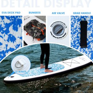 FEATH-R-LITE 10' Inflatable Stand Up Paddle Board – Ultra-Light SUP Kit with Paddle, Pump, Backpack, Leash