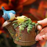 Guuchuu Resin Cute Kettle Standing Bird Succulent Planter Pot (Pot Only Plant not Included)