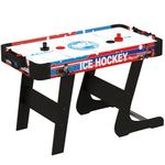 Soozier 40" Air Hockey Table for Youth and Adults, Folding Air Hockey Arcade Table with 2 Pucks, 2 Pushers, Scoreboard for Family Game Room, Living Room, White
