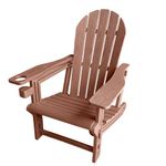 Yaangagpe Adirondack Outdoor Chair Weather Resistant HDPE Adirondack Chairs - Patio Chairs with Wood Texture - Lawn Fire Pit Deck Porch Garden Furniture for Adults (Teak)