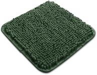 Yeaban Small Bathroom Rugs – Thick Chenille Bath Mats | Absorbent and Washable Bath Rug Non-Slip, Plush and Soft Rugs for Bathroom, Shower, Sink(12" x 12", Dark Green)