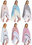 DEMMEX (Set of 3) 100% Turkish Cotton Beach Towel Set, Oversized Compact Travel Towels for Adults, Thin Light Sand Free Turkish Beach Towels, Made in Turkey, Prewashed, 71x36-180x90cm