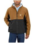 Carhartt Men's Storm Defender Relaxed Fit Lightweight Packable Jacket, Carhartt Brown/Black, Large