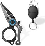 FLISSA Mini Fishing Pliers with Fly Fishing Zinger Retractor, Fish Hook Remover Tool, Split Ring Pliers for Saltwater & Freshwater, Tungsten Carbide Cutters, Fishing Gear Gift for Anglers